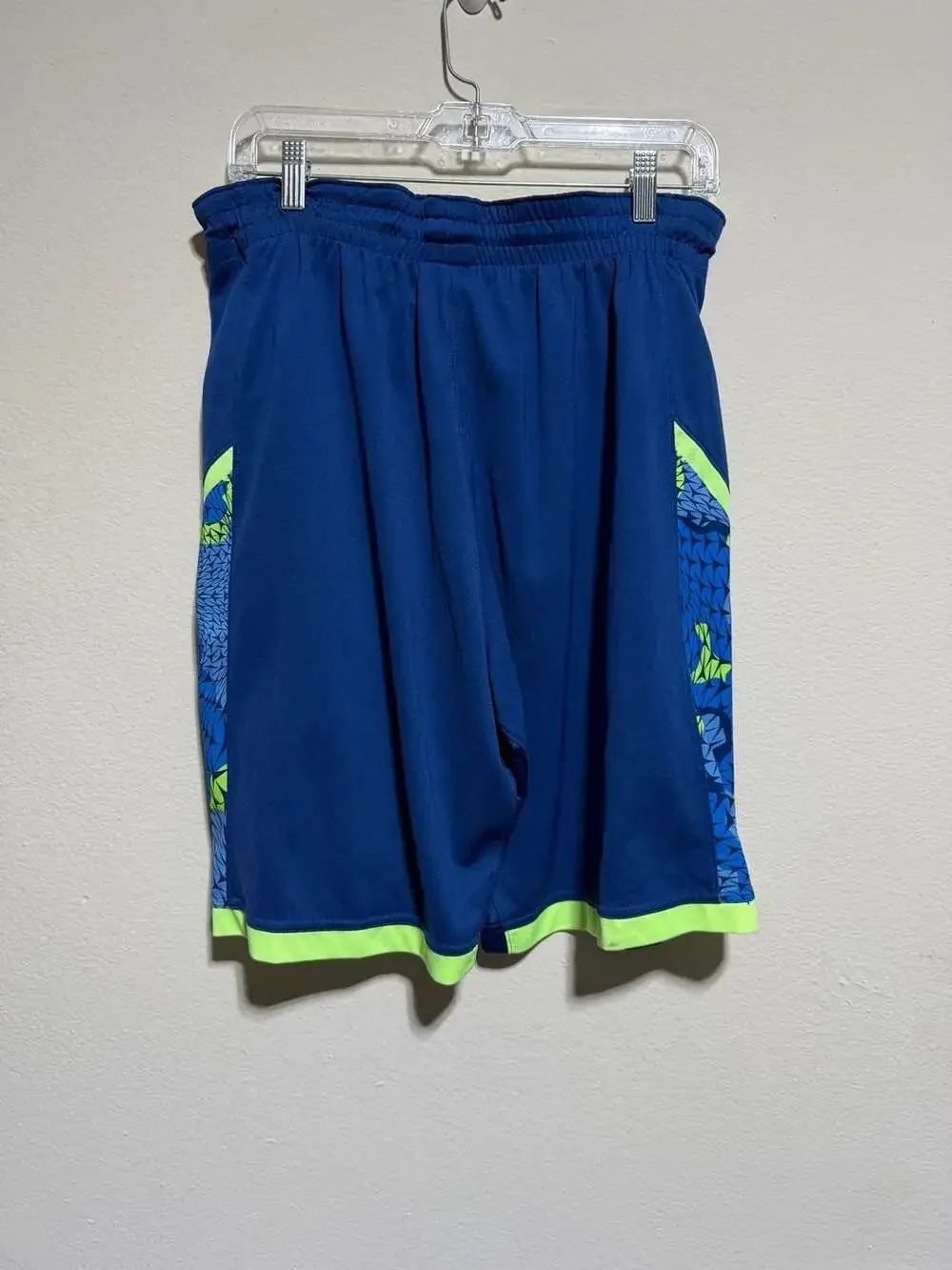 Jordan Dri-FIT Basketball Shorts Blue Neon Green Size Large